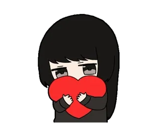 ❤️ Anime, Liebe, Herz, Traurig, Kawaii, Mädchen, Süß whatsapp sticker