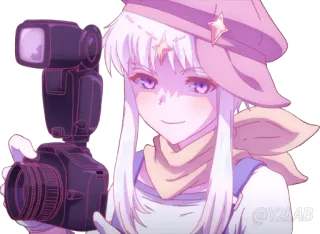 📷 @V21AB anime, gadis, kamera, fotografi telegram sticker