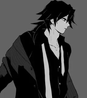 🌟 Giyu Tomioka Demon Slayer Anime, Giyu Tomioka, Demon Slayer, Manga, Personaje, Ropa formal telegram sticker
