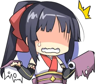 😲 Anime, Chibi, Postać, Kawaii, Zszokowany, Wykrzyknik telegram sticker