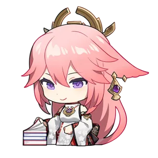 🙂 Yae Miko Genshin Impact video game, sticker, yae miko, genshin impact telegram sticker