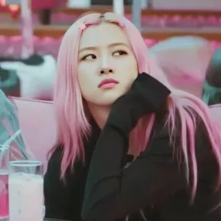 🌸 Rose kpop, idol, cantante, capelli rosa, Rose, Blackpink whatsapp sticker