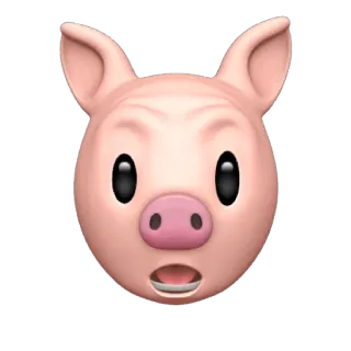 🐷 Свинья, Эмодзи, Животное, Розовый, Лицо telegram sticker
