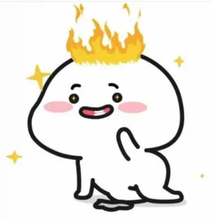 🔥 mignon, feu, personnage, étincelle, kawaii telegram sticker