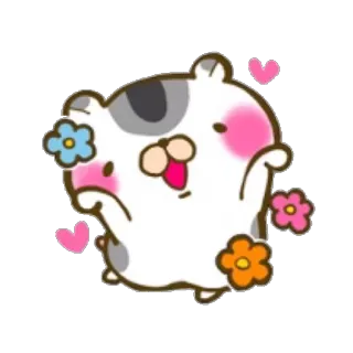 😀 kawaii, cat, cute, flowers, sticker telegram sticker