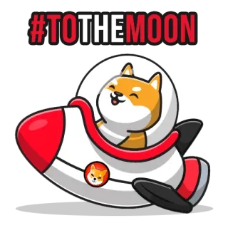🚀 #TOTHEMOON doge, dogecoin, cryptocurrency, rocket, moon, meme, shiba inu telegram sticker