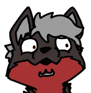 🦊 Мультик, Животное, Волк, В шоке, Выражение, Смешно telegram sticker
