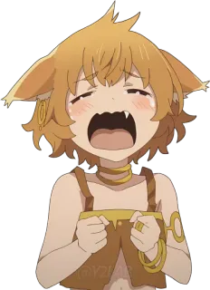 😭 อนิเมะ, สีหน้า, หูแมว, ร้องไห้, เศร้า telegram sticker