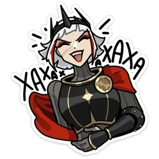 😄 XAXA adesivo, cartone animato, personaggio, ridere, cattivo, regina, fantasia telegram sticker