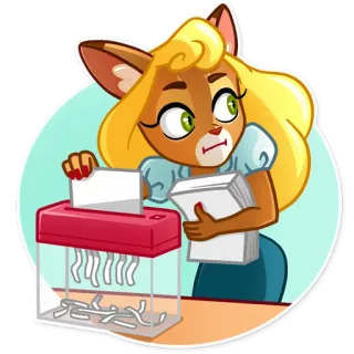 😶 personaje, destructora de papel, oficina, documentos, rubio telegram sticker