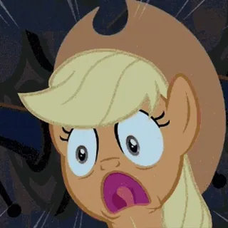 😱 Applejack My Little Pony Cartoon, Pony, Verängstigt, Gesichtsausdruck, Animiert telegram sticker