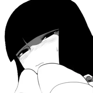 😅 Anime, Mangá, Garota, Triste, Monocromático telegram sticker