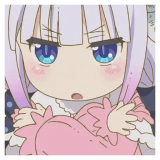 🐁 Kanna Kamui Miss Kobayashi's Dragon Maid animé, dragon, mignon, en colère, Kanna telegram sticker