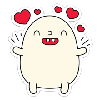 ❤ 可爱, 卡通, 爱心, 快乐, 角色, 爱 telegram sticker