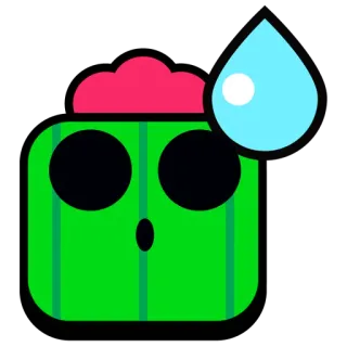 😨 cactus, surprise, sueur, peur, choqué telegram sticker