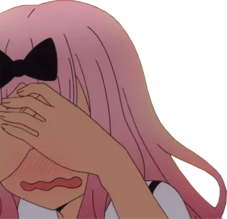 😖 Chika Fujiwara Kaguya-sama: Love Is War Anime, Cartoni animati, Triste, Emozionale, Kawaii, Manga whatsapp sticker