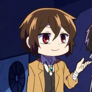 ☕️ Osamu Dazai Bungo Stray Dogs Аниме, Персонаж, Bungo Stray Dogs, Осаму Дазай, Чиби telegram sticker
