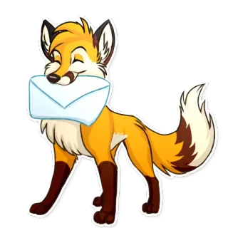 💌 renard, animal, courrier, enveloppe, dessin animé, mignon, livraison telegram sticker