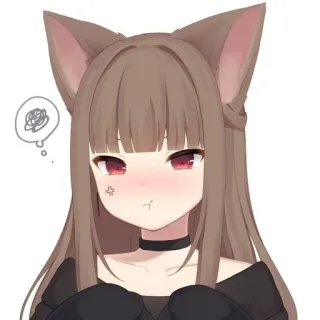 😠 アニメ, 猫耳, 怒り, 可愛い, 漫画, ステッカー telegram sticker