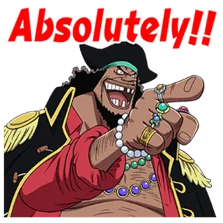 😏 Blackbeard One Piece Absolutely!! 애니메이션, 해적, 원피스, 검은 수염, 완전히 telegram sticker