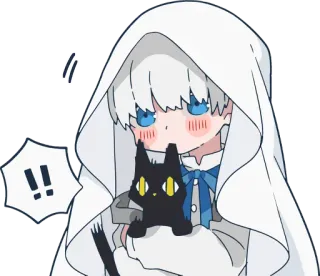 ‼️ Anime, Słodkie, Kot, Ilustracja, Kawaii, Kreskówka, Chibi telegram sticker