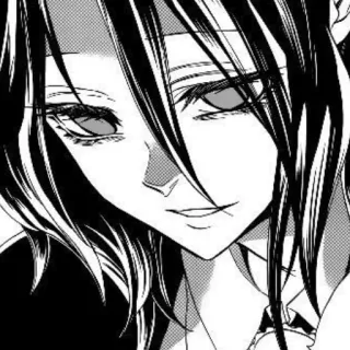 😏 Anime, Manga, Postać, Monochromatyczny, Portret whatsapp sticker