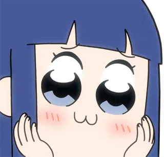 ☺️ anime, cute, cartoon, face, character, pop team epic telegram sticker