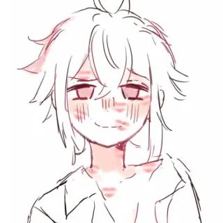 🥴 animé, dessin animé, visage, croquis, sourire telegram sticker