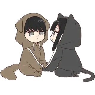 🌟 อนิเมะ, จิบิ, หมา, แมว, การ์ตูน, น่ารัก, คาวาอิ, สัตว์ telegram sticker
