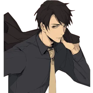 😒 man, suit, tie, anime, handsome, formal telegram sticker