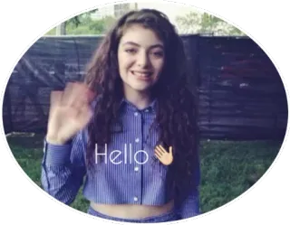 👋 Hello olá, aceno, saudação, retrato, mulher telegram sticker