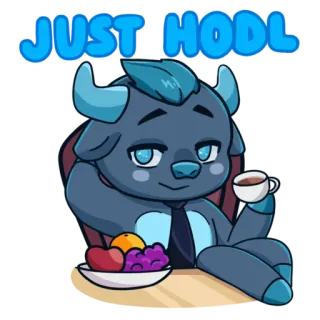 🏄‍♂️ JUST HODL hodl, crypto, investissement, bull, finance, trading, mème telegram sticker