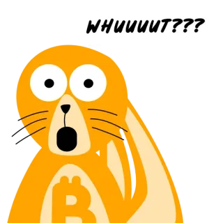 😳 WHUUUT??? rabbit, surprised, confused, question, cryptocurrency, bitcoin telegram sticker