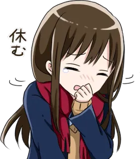 😖 休む Anime, Fille, Pleurs, Triste, Japonais, Repos, Pause, Sommeil whatsapp sticker