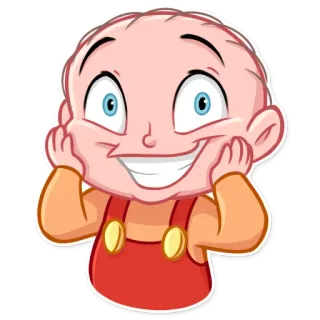 😃 Hoạt hình, Em bé, Dễ thương, Cười, Vui vẻ, Hình minh họa, Trẻ sơ sinh telegram sticker
