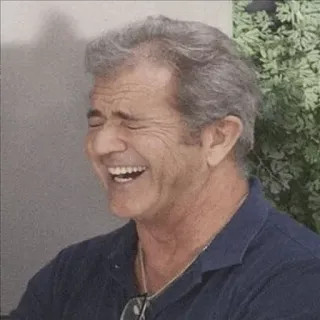 😆 Mel Gibson 멜 깁슨, 배우, 유명인, 미소, 남자 telegram sticker