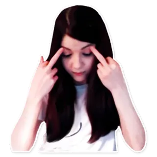 🖕 donna, persona, ritratto, indicare telegram sticker