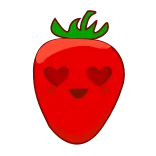 😍 strawberry, fruit, heart eyes, cute, love, kawaii telegram sticker
