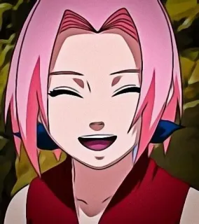 😄 Sakura Haruno Naruto Sakura, Anime, Naruto, Postać, Różowe włosy, Uśmiech telegram sticker