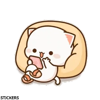 👀 고양이, 귀여운, 카와이, 동물, 만화, 스티커 telegram sticker