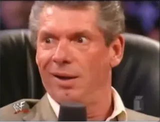 👀 Vince McMahon vince mcmahon, wwe, reazione, meme, sorpreso telegram sticker