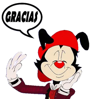 😀 GRACIAS grazie, spagnolo, cartone animato, wakko warner, animato, fumetto whatsapp sticker