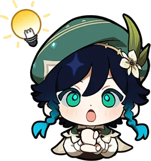 💡 Venti Genshin Impact 원신, 벤티, 애니메이션, 비디오 게임, 귀여운, SD캐릭터 telegram sticker