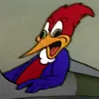 🤨 Woody Woodpecker Cartone animato, Woody Woodpecker, Uccello, Animazione, Divertente telegram sticker
