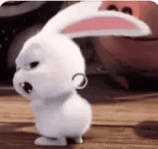 😼 Snowball The Secret Life of Pets bunny, rabbit, cute, animated, character, animal whatsapp sticker