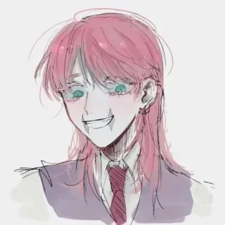💊 anime, pink hair, character, drawing, portrait telegram sticker
