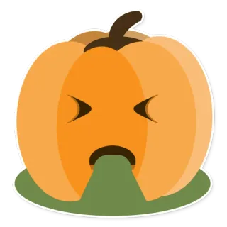 🤮 zucca, halloween, malato, emoji, vomito, vomitare telegram sticker