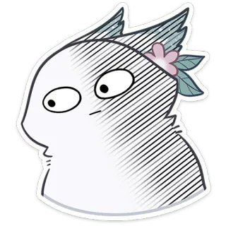 😐 schattig, cartoon, sticker, wezen, bloem, fantasievol telegram sticker