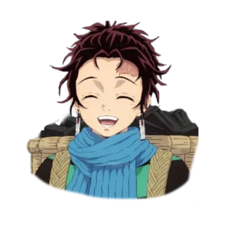 😄 Tanjiro Kamado Demon Slayer Anime, Thanh gươm diệt quỷ, Tanjiro Kamado, Nụ cười, Hoạt hình telegram sticker