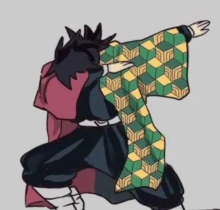 🕺 Giyu Tomioka Demon Slayer 动漫, 鬼灭之刃, 富冈义勇, Dab whatsapp sticker